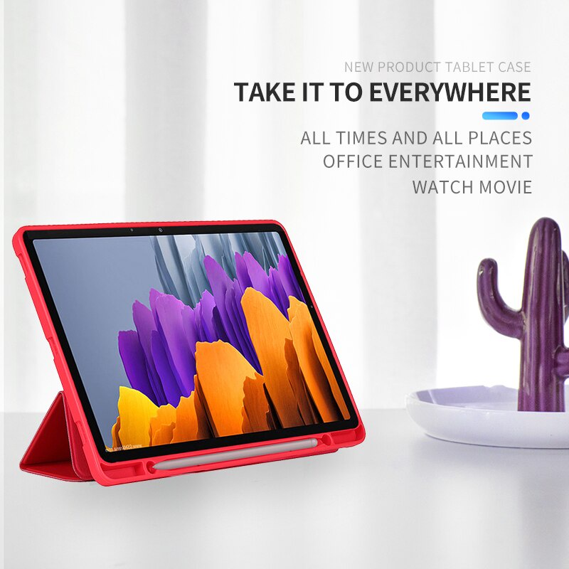 Dllencase Bao da máy tính bảng nam châm có ngăn đựng bút cho Samsung Galaxy Tab S7 T870 11 2020 Tab S7+ T970 12.4 A115