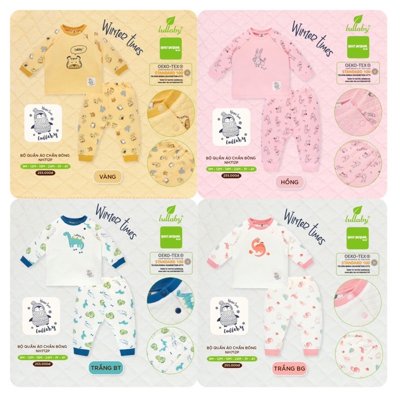 LULLABY - Bộ quần áo chần bông NH712P - New Arrival AW 2021