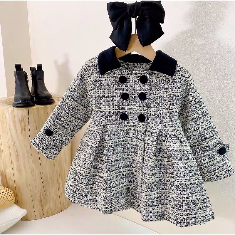 ÁO KHOÁC DẠ VÁY CHO BÉ GÁI