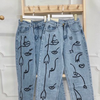 QUẦN JEANS HOẠ TIẾT (KÈM VIDEO HÌNH THẬT)