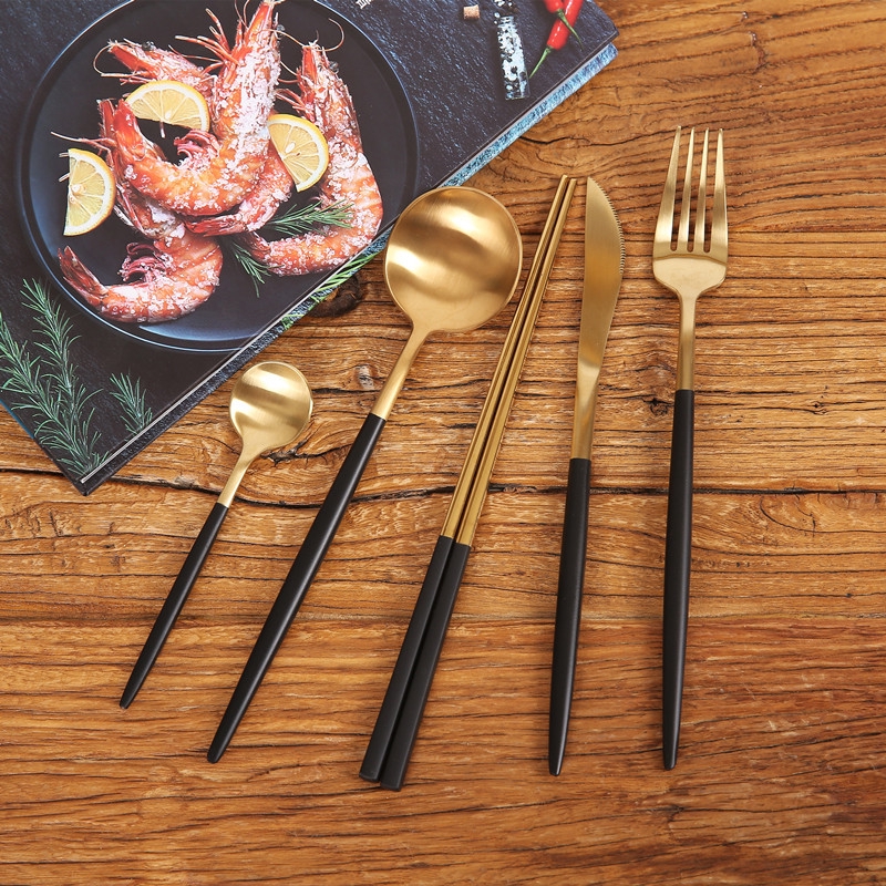 Dao / Nĩa / Thìa / Đũa ăn phong cách châu Âu phù hợp dùng bít tết trái cây