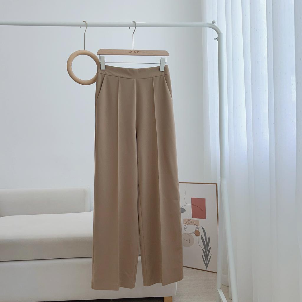 Quần Ống Suông Gân Giữa MINZ STORE Mã 3916, Thiết Kế Khóa Sau