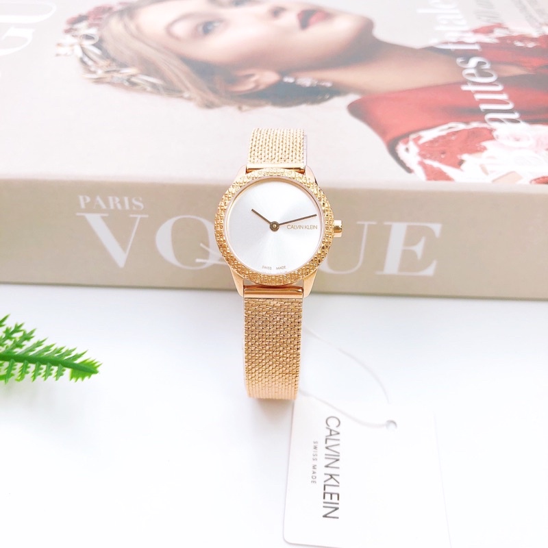 Đồng hồ nữ Calvin Klein màu vàng hồng, kích thước 24mm