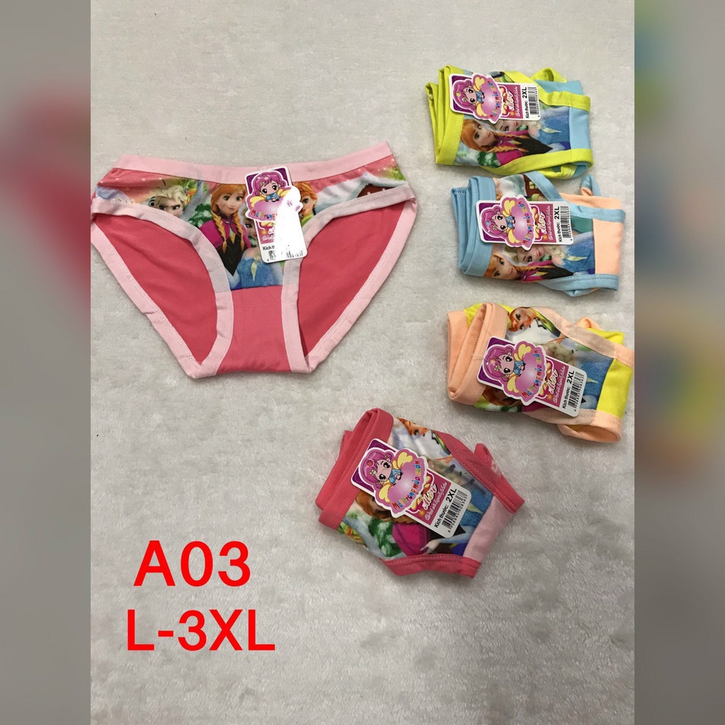 Quần lót chéo cho bé gái hình nhân vật hoạt hình