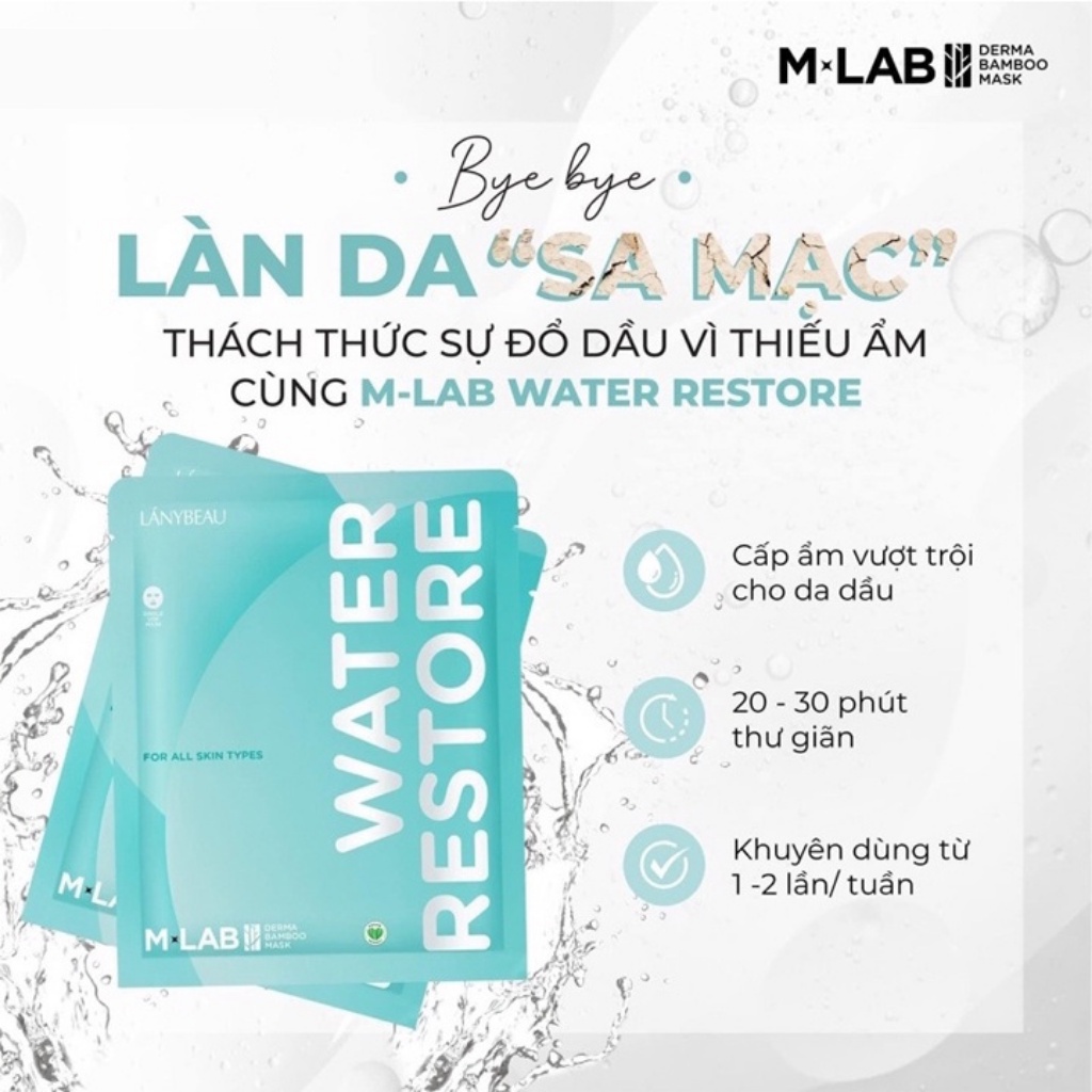 Combo 5 Mặt nạ Dưỡng Trắng Kiềm Dầu, Ngăn Ngừa Lão Hóa, Đều Màu Da MLAB Derma Bamboo Glow Boost