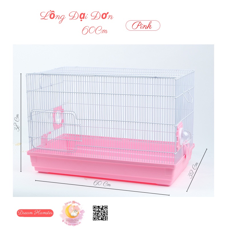 Lồng đại đơn 60 x 32 x 38 (Không phụ kiện) cho hamster