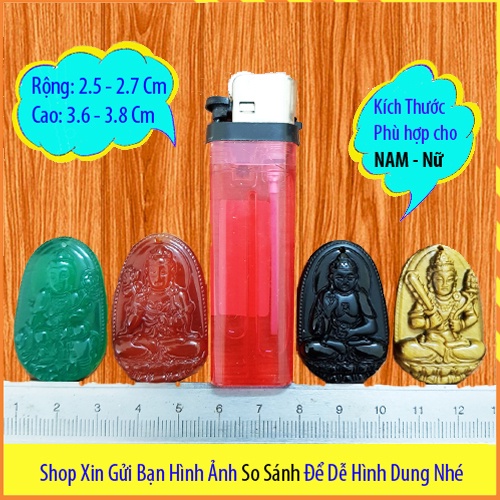 Mặt dây chuyền Phật bản mệnh Phật A Di Đà cho Nam Nữ Tuổi Tuất đá phong thủy Tặng kèm [Dây + Móc + Hộp] - Luck Ring