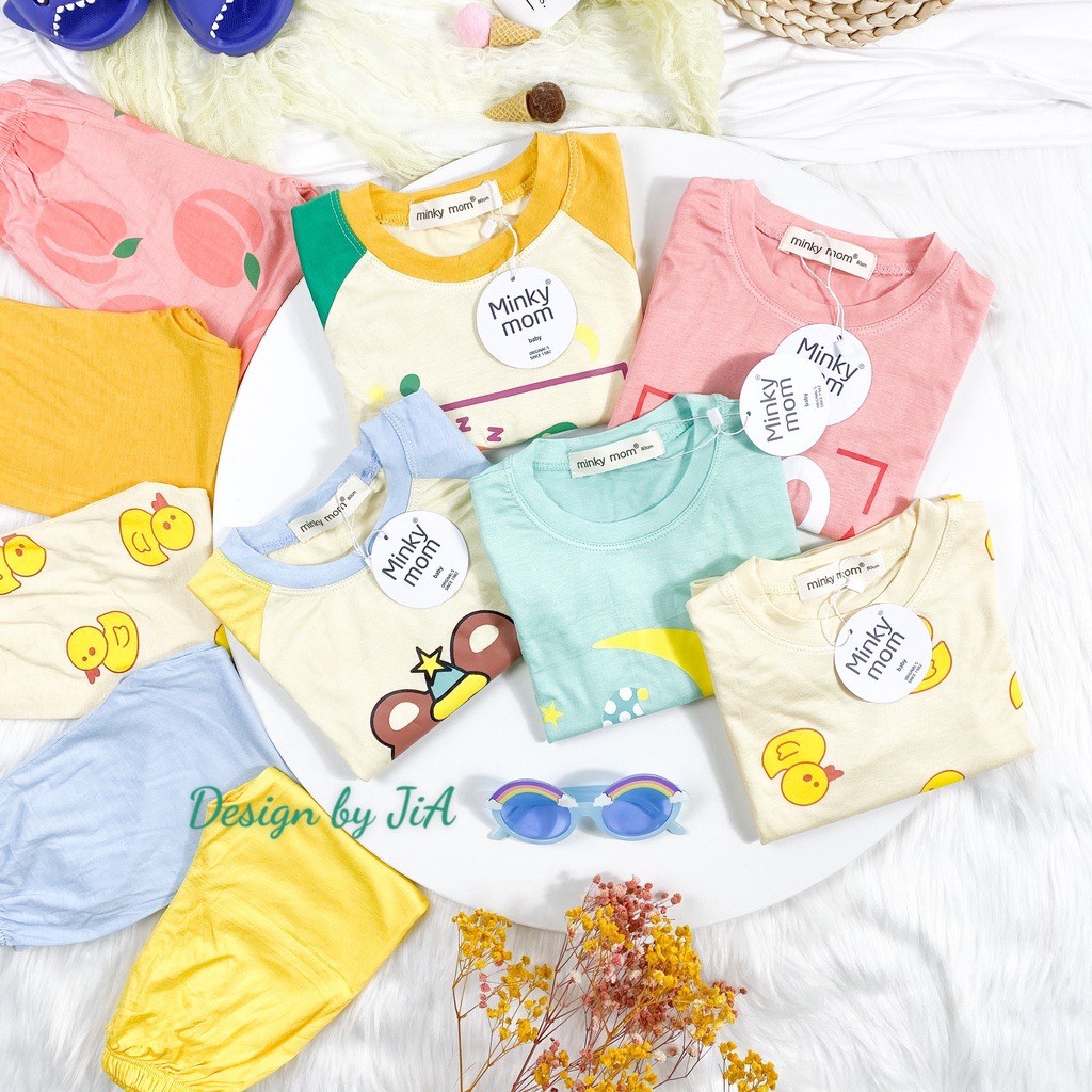 [SALE] Bộ Quần Áo Bé Gái, Bé Trai Minky Mom Hoạ Tiết Vịt Vàng, Bộ Dài Tay Thun Lạnh Cho Bé Mặc Nhà MKMTD2232
