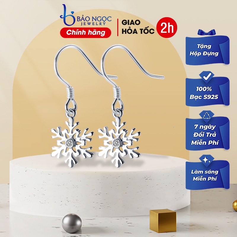 Bông tai bông tuyết xinh xắn cho nữ B2620 - Bảo Ngọc Jewelry
