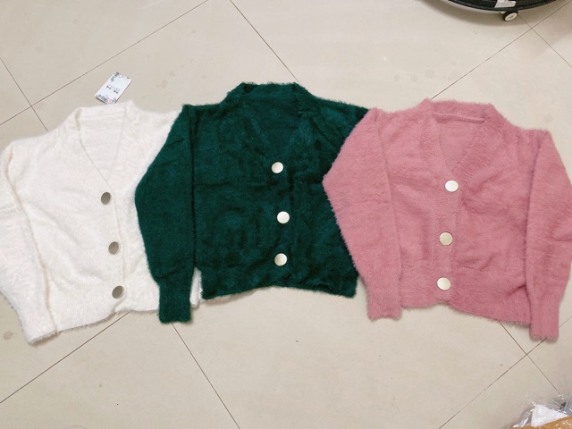 Áo khoác cadigan len lông dáng ngắn, có ảnh thật | BigBuy360 - bigbuy360.vn