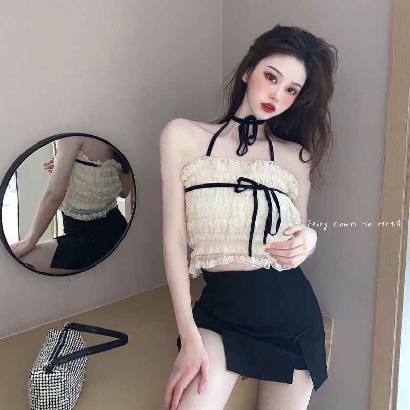 Áo Ống Không Tay Phối Ren Thời Trang Dành Cho Nữ