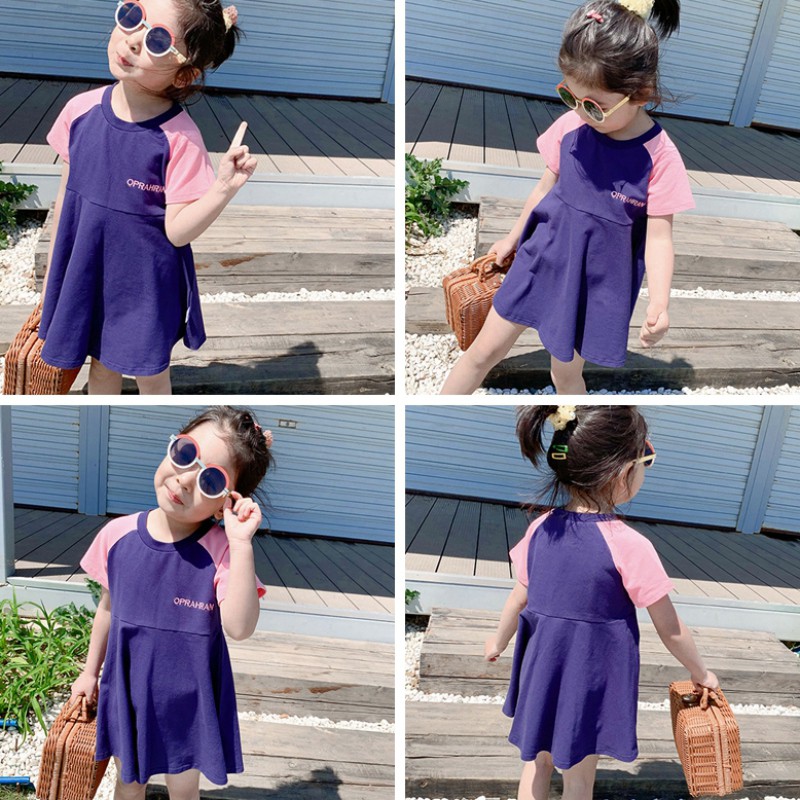 Đầm tay ngắn phong cách Hàn Quốc thời trang cho bé gái