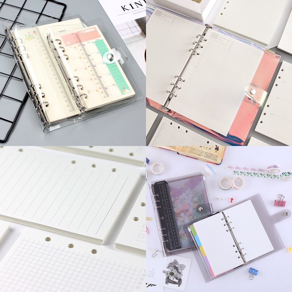 Sổ còng 6 lỗ binder 6 còng bìa dẻo và bìa cứng size A5 A6