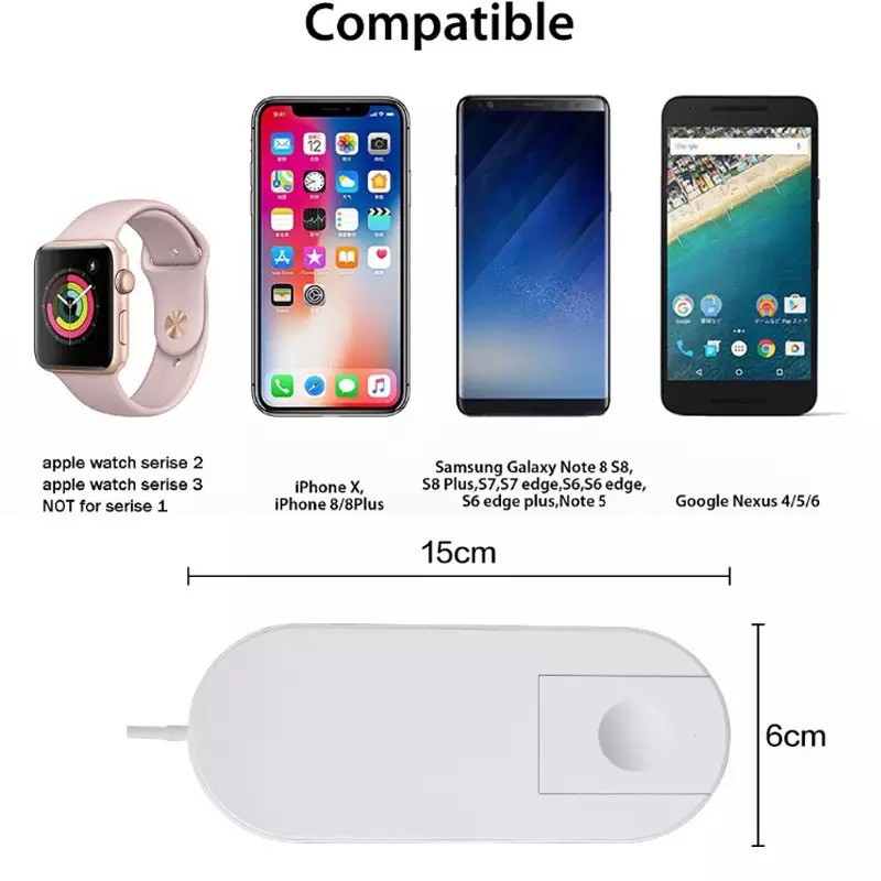 Đế Sạc Không Dây AirPower 2 in 1 / 3 in 1 Sạc Cảm Ứng Wireless Charger Xài Cho iPhone Apple Watch AirPods Samsung Vâng