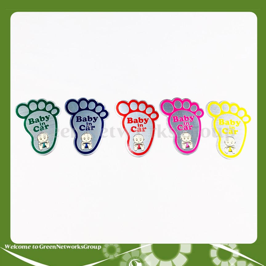 Bộ tem dán xe kim loại baby in car Greennetworks