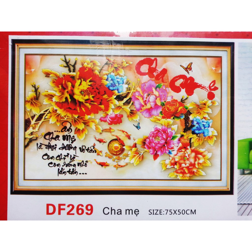 Tranh đính đá cha mẹ DF269