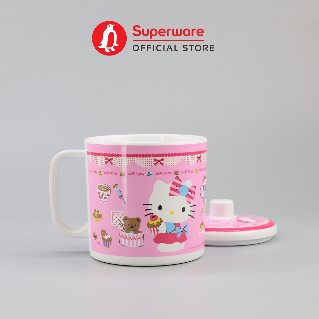 Ly Hello Kitty Chocolate Có Nắp Chất Liệu 100% Melamine | Superware Thái Lan | CL639