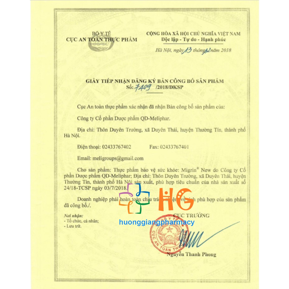 Migrin New - Hỗ trợ giảm hội chứng đau nửa đầu, Hỗ trợ tăng cường lưu thông máu não (Hộp 20 Viên)