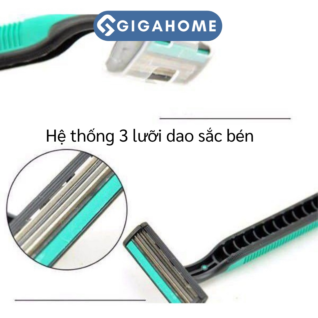 Vỉ 4 Cây Dao Cạo Râu GIGAHOME 3 Lưỡi Sắc Bén, Không Làm Tổn Thương Da Unisex 5374