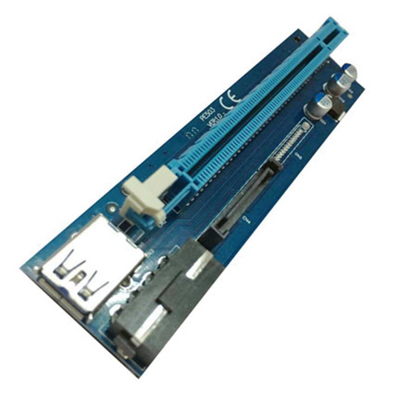 Card Chuyển Đổi Pci-E 1x Sang 16x 4pin + Sata Cho Win7 / 8 / 10