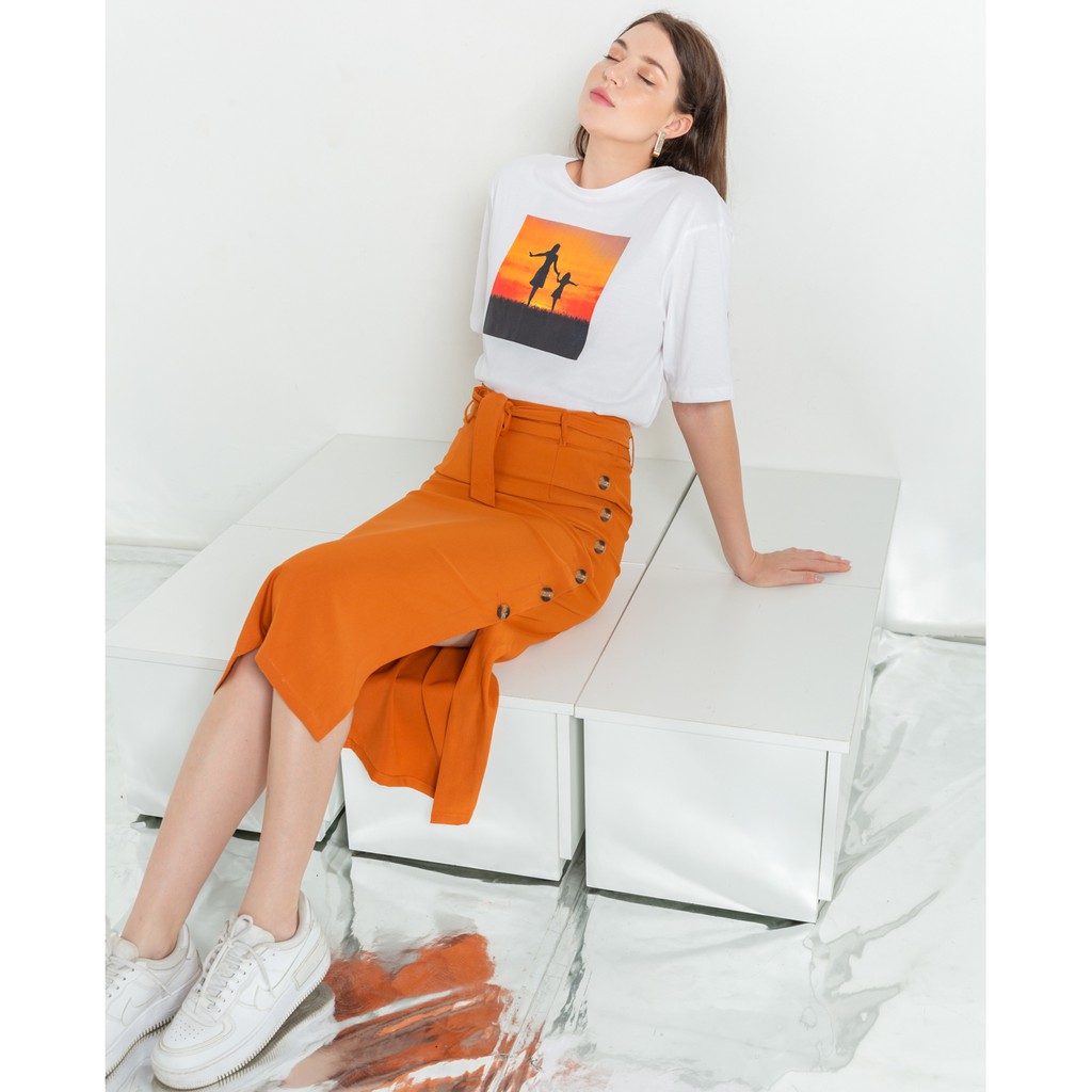 J-P Fashion Váy midi xẻ nút trẻ trung - 17004237 | BigBuy360 - bigbuy360.vn
