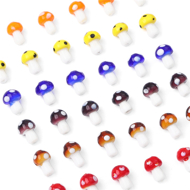 Mặt Dây Chuyền / Khuyên Tai / Mặt Dây Chuyền Hình Cây Nấm Bằng Kính Nhiều Màu diy