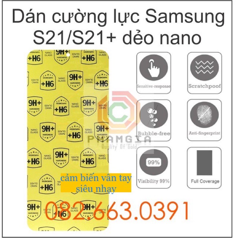 Dán cường lực Samsung S21 / S21 plus ( S21+)  dẻo nano