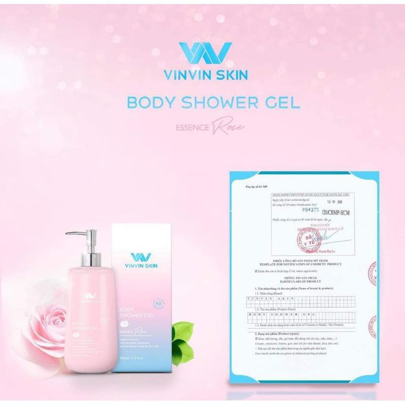 SỮA TẮM DƯỠNG TRẮNG DA HÀN QUỐC CHIẾT XUẤT HOA HỒNG - VINVIN SKIN TRẮNG HỒNG TỪ BÊN TRONG, NGĂN NGỪA LÃO HÓA DA.