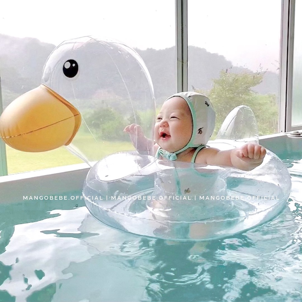 Phao Vịt con trong suốt, xỏ chân, chống lật an toàn cho bé