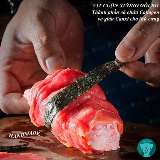[SNACK ĐỈNH CAO]Snack Gặm Sạch Răng JFamille - Thịt Vịt Cuộn Sụn Gối Bò, Đốt Sống Ngực Bò, Hoàn Toàn Làm Thủ Công. JF35