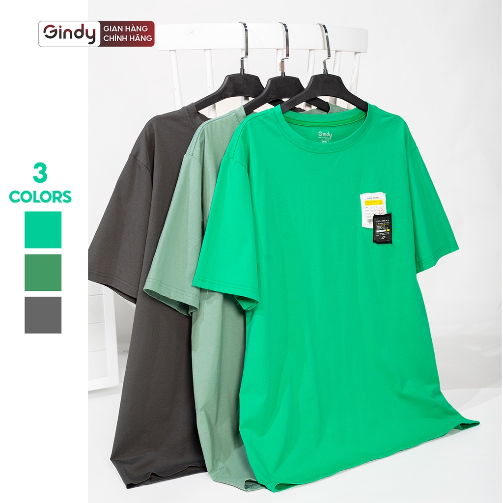 Áo thun tay lỡ form rộng unisex phông nam nữ cổ tròn chất cotton mát hai màu trắng đen thời trang local brand GINDY A064