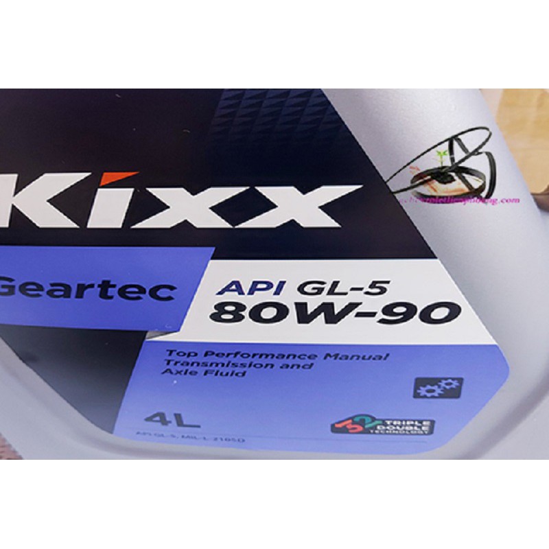 [ Dầu nhớt cho hộp số và cầu xe ] Hiệu năng cao cấp Kixx GEARTEC GL-5 80W/90 4L chống lại sự mài mòn giữa các bánh răng.
