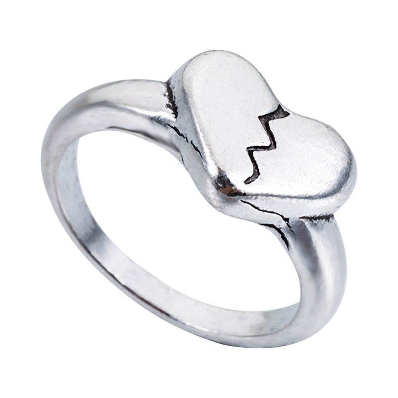 Nhẫn Đeo Ngón Tay Mạ Bạc Hình Trái Tim / Đầu Lâu / Bông Hoa / Trái Tim Phong Cách Hip Hop Mới Cho Nữ