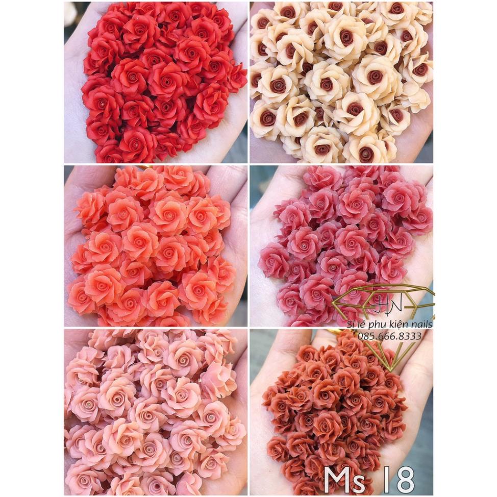 Hoa bột nail ( hồng cổ ) - hoa bột trang trí móng tay