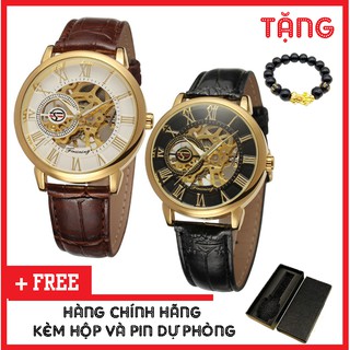 Đồng hồ cơ automatic cho nam lộ máy forsining dây da cao cấp