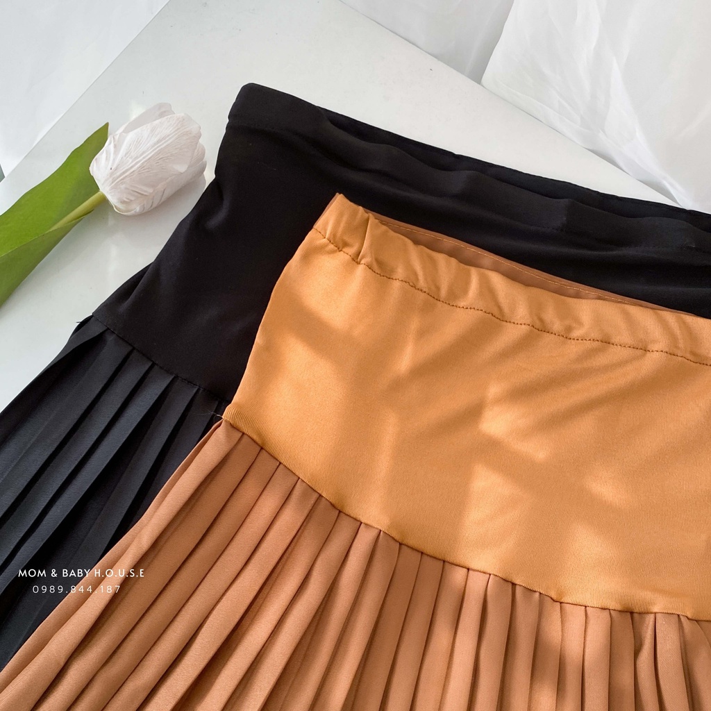 EVERMOM | Chân váy bầu dập ly có đệm bụng loại dày mặc suốt thai kì