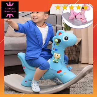 NGỰA BẬP BÊNH TRƯỚC SAU KIÊM XE CHÒI CHÂN 2IN1 CHO BÉ 🦄