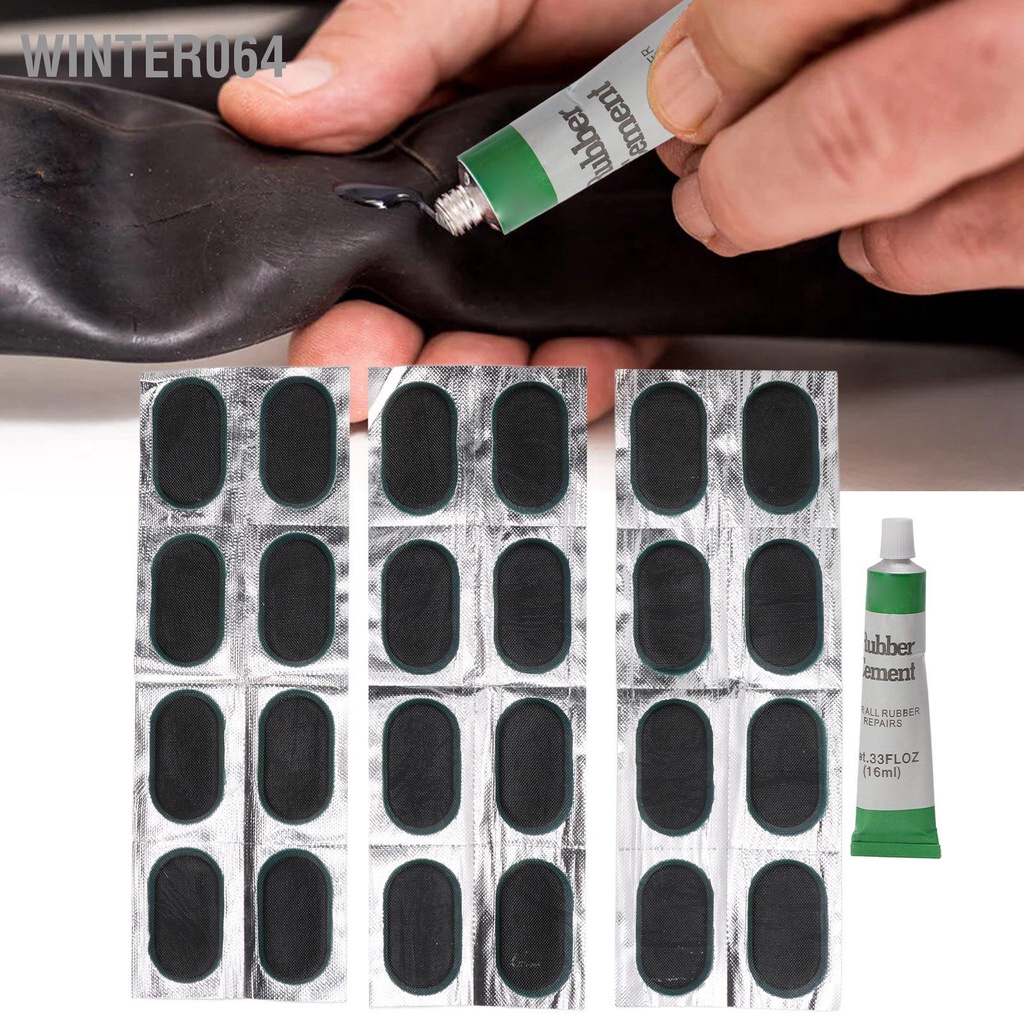 Winter064 Bộ vá lốp xe đạp sửa chữa cao su bên trong ống bằng keo cho điện