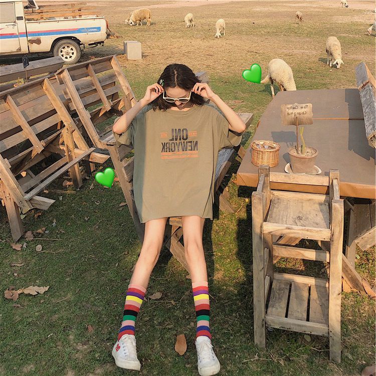 Áo thun COZOK tay ngắn dáng rộng hở lưng quyến rũ trẻ trung phong cách Hàn Quốc