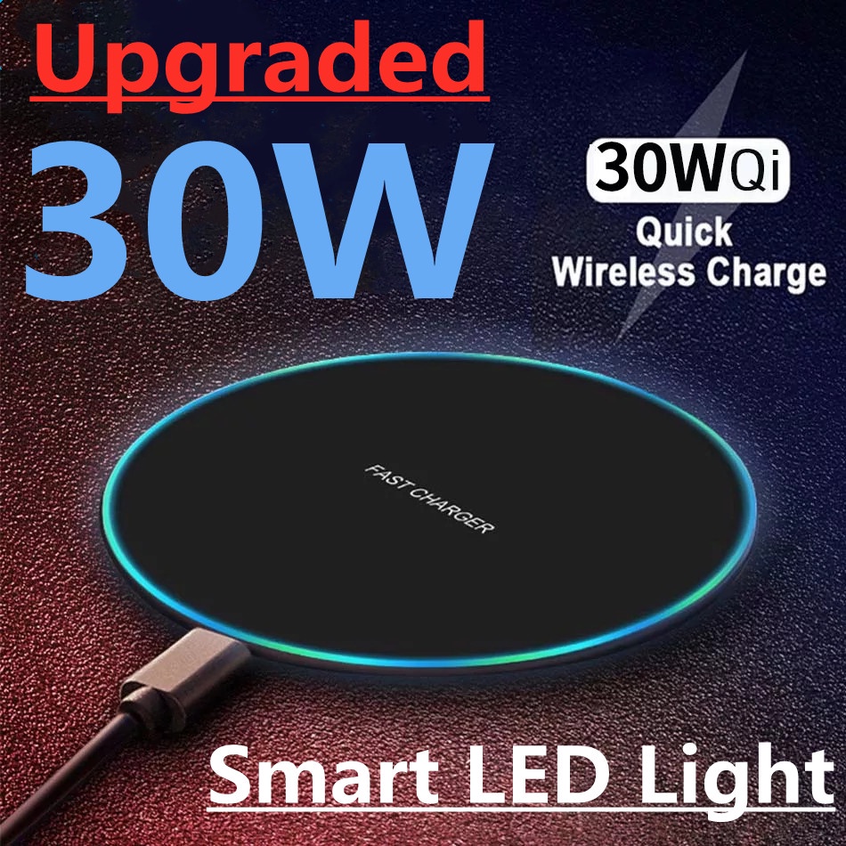 Đế Sạc Không Dây AZHANGJI 30W Qi Cho iPhone 13 12 11 Pro Xs Max Mini X Xr 8 Plus Samsung S21 S8 9 S10 note