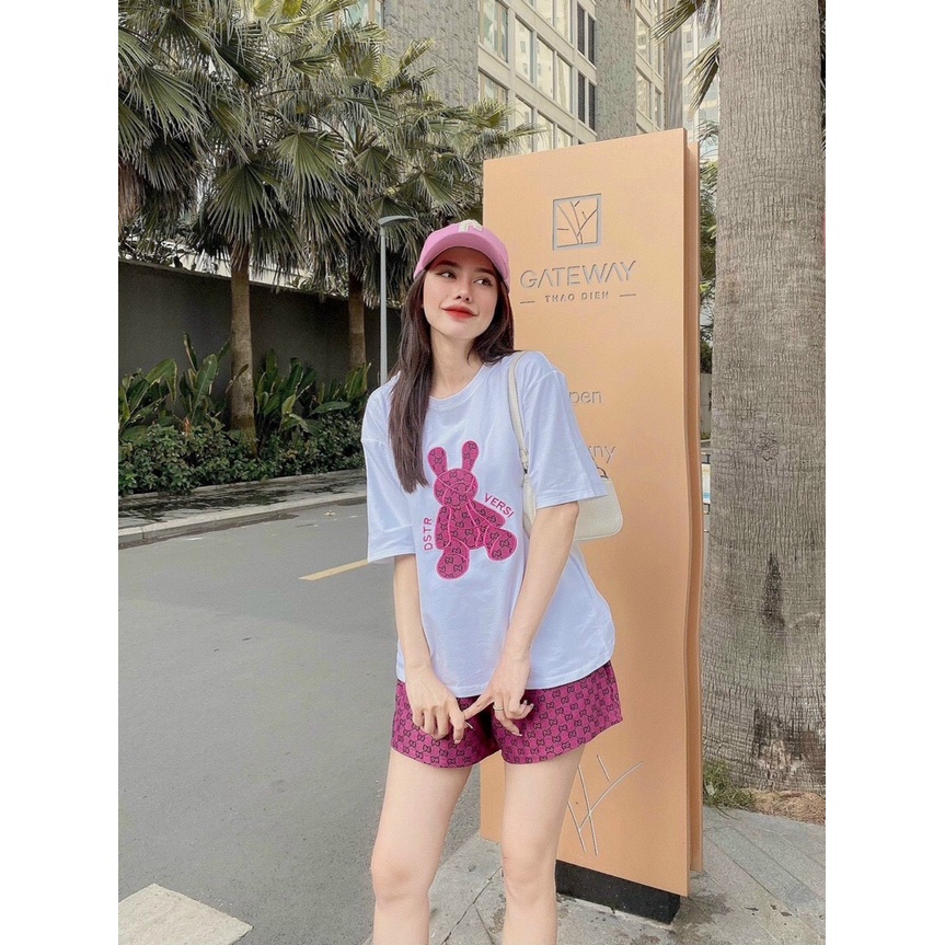 Set đồ bộ nữ đi chơi dạo phố đồ bộ thun mặc nhà họa tiết trẻ trung năng động chất liệu cao cấp.