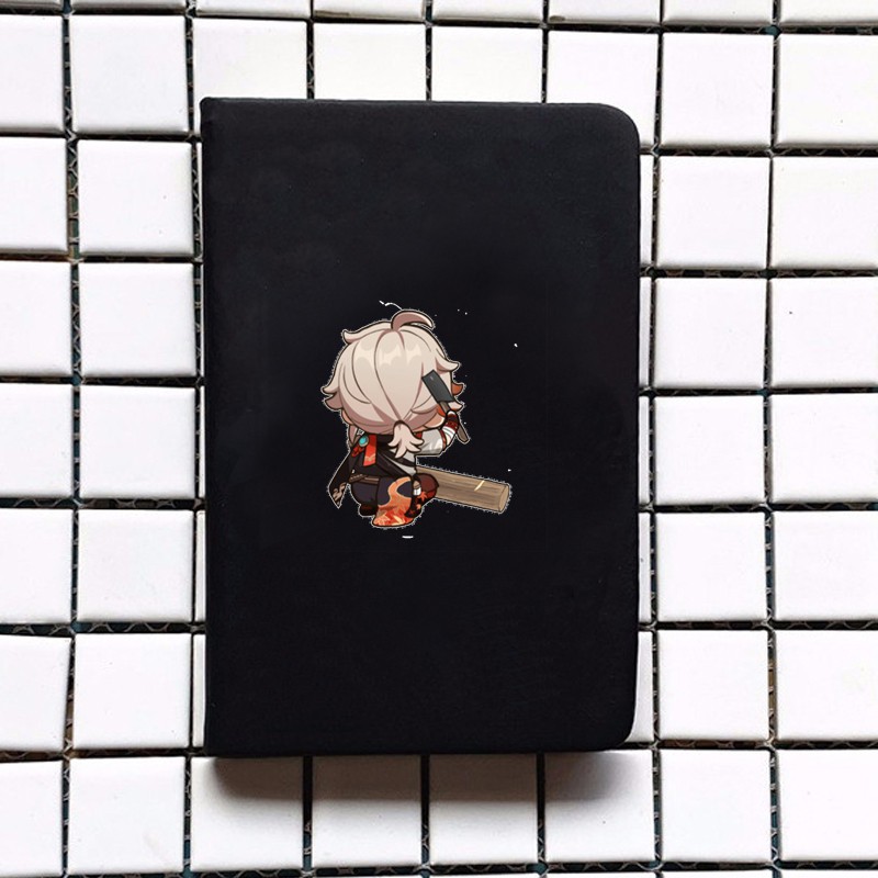 Sổ bìa da A6 in hình nhân vật KAZUHA Genshin Impact game chibi anime sổ tay xinh xắn