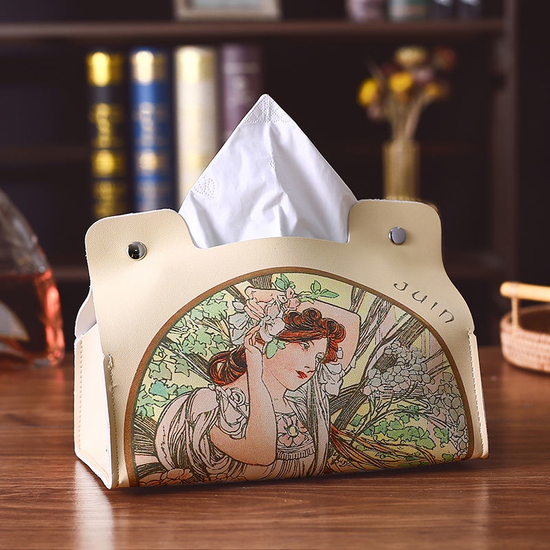 Hộp Đựng Khăn Giấy Bằng Da Cao Cấp Chống Thấm Nước Phong Cách Châu Âu