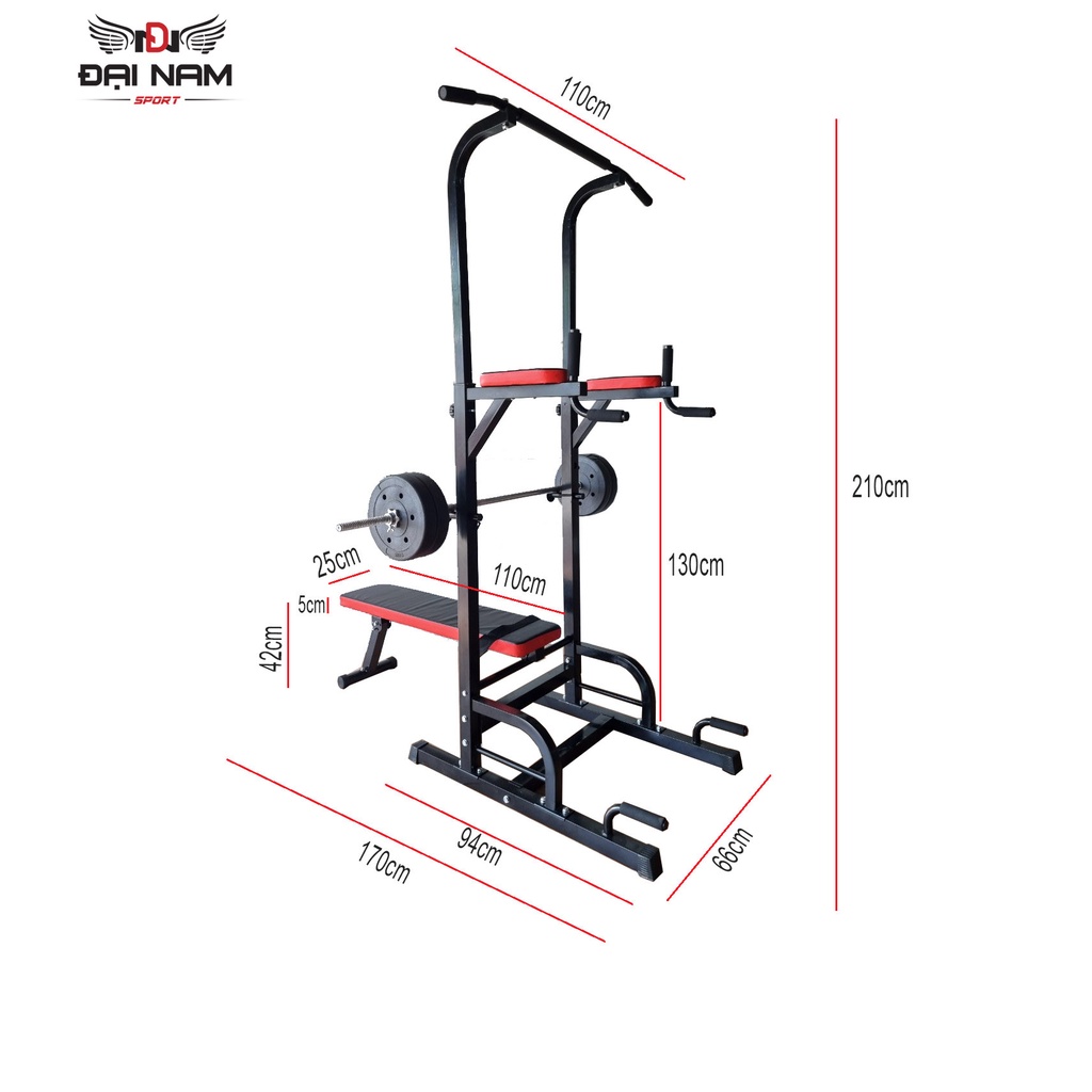 Xà Đơn Xà Kép Đa Năng Kết Hợp Giàn Đẩy Tạ TK01 Cao Cấp