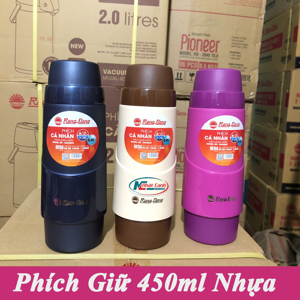 Bình Giữ Nhiệt 450ml Cao Cấp Rạng Đông - Phích giữ nhiệt pha trà Inox