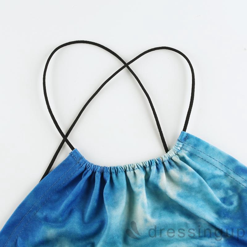 [Mã FAMAYWA giảm 10K đơn 50K] Áo dáng ngắn dây đan chéo sau lưng kiểu cột cổ thời trang cho nữ | BigBuy360 - bigbuy360.vn