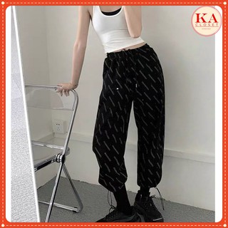 Quần chữ chéo KA Closet Chất cotton loại 1 dầy mịn, from rộng unisex, chốt gấu điều chỉnh mặc được 2 kiểu