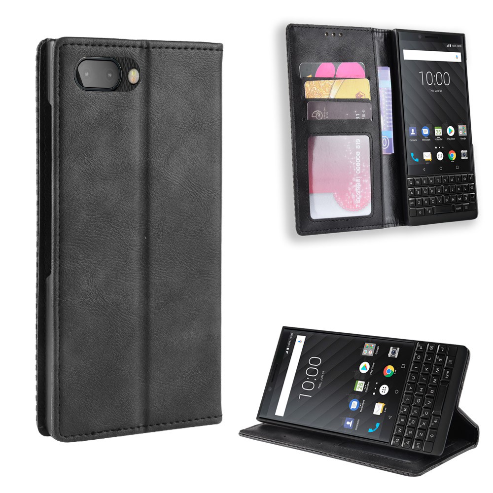 [Giá rẻ nhất ] Bao da dạng ví BlackBerry Key2 Luxury Leather