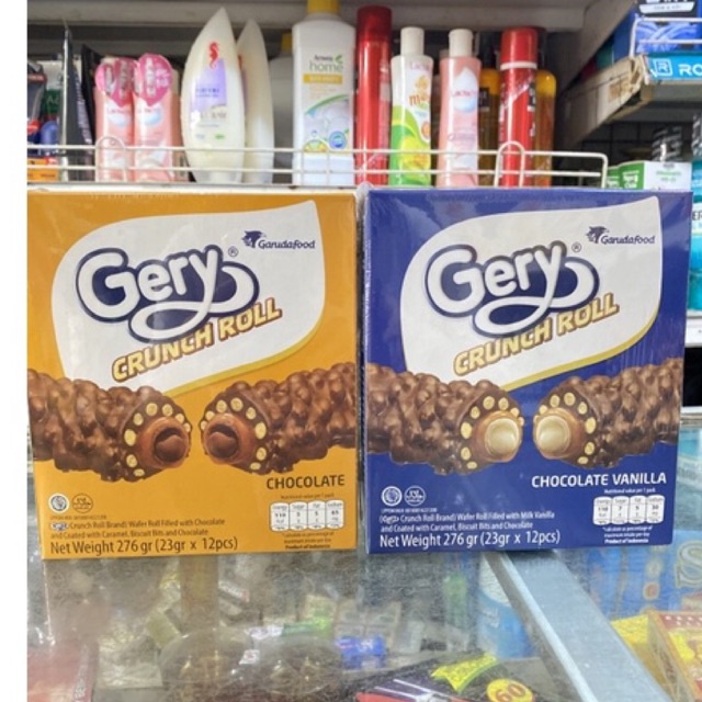 Bánh Cuộn Phủ Socola Gery Crunch Roll 276g (12 cái x 23g)