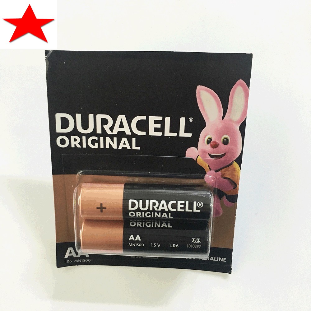 1 Vỉ Pin Duracell AA Alkaline Chính Hãng ( 1 Vỉ 2 Viên )